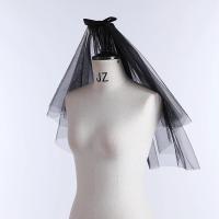 Recién llegado velos de boda de tul velos de novia negros cortos velo de mujer de dos capas accesorios de boda 2025 - details 2