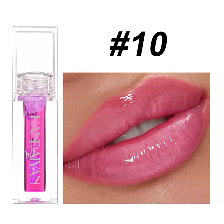 Brillo de labios nacarado que cambia en caliente, brillo de labios transparente aceitoso y fino, hidratante de larga duración, brillo de labios Handa - 1