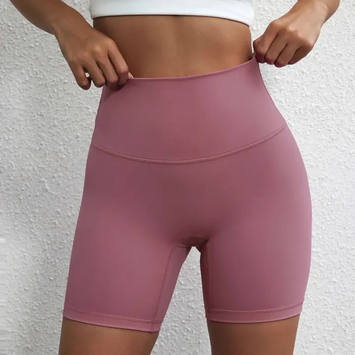 Mallas cortas deportivas de Yoga para mujer, Color sólido, soporte de compresión, absorción del sudor, entrenamiento integral, Jog, ciclismo, bolsillo interno - 1