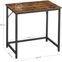 Mesa de Trabajo Pequeña Industrial Ideal para Teletrabajo, Estudio, Dormitorio 60 x 135 x 76cm - details 85