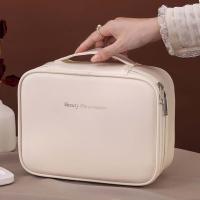 Bolsa cuadrada de cuero PU para cosméticos, bolsa de maquillaje impermeable desmontable, bolso, organizador de artículos de tocador, bolsa de viaje para lavado - details 3