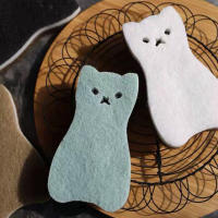 Juego De 4 Esponjas De Limpieza De Gato Lindo Para Cocina Y Baño Cepillo De Limpieza Para Ollas Y Espejos Microfibra Ecológica - details 5