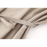 BUNO-Conjunto de pantalón de pierna ancha para mujer, chaqueta fina de manga larga con cuello de pico y solapa, abrigo con cinturón, traje liso para verano, 2025 - details 11
