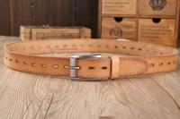Cinturones de diseñador para hombre, piel de vaca auténtica de alta calidad, color marrón, de lujo,talla grande, 100% grano real - details 19