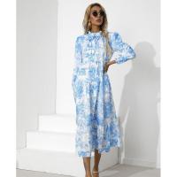 Vestidos elegantes y bonitos estampados para mujer, vestido suelto de manga larga con cuello redondo, nueva promoción - details 5