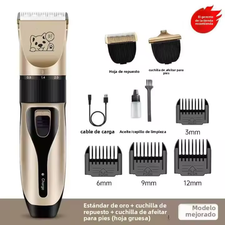 Afeitadora profesional para perros, tijera de empuje eléctrica para mascotas, peluche de gato afeitando el pelo de perro, empuje eléctrico, corte de pelo, herramienta para el pelo de los pies - 1