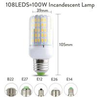 Bombillas de Corno LED E27 B22 E14 5730 SMD 24LEDs Lámpara de Candelabro LED de 165LEDs para Decoración del Hogar Ampuola 110V 220V - details 6