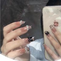 Pack de 24 piezas uñas removibles media y larga manicura parche uñas postizas - details 53