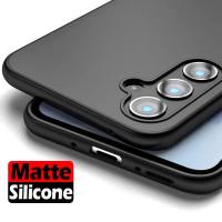 Para Samsung Galaxy S24 Plus S23 S22 S21 S20 Ultra S24 Plus funda S23FE A16 A06 A05 A25 A55 5G funda trasera de silicona negra para teléfono - details 0