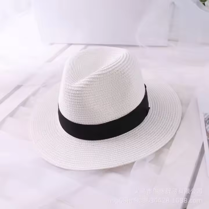 Sombrero de Paja Sombrero de copa con sombra de protección solar al aire libre para hombres Sombrero de Panamá Sombrero plegable británico - 1