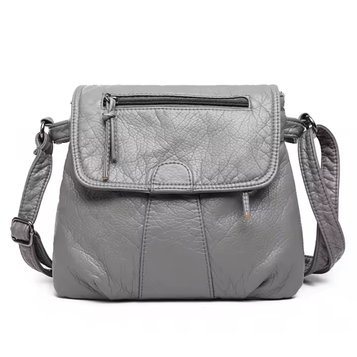 Bolso de Cuero PU Pequeño Negro para Mujer, Bolso Cruzado de cuero - 1