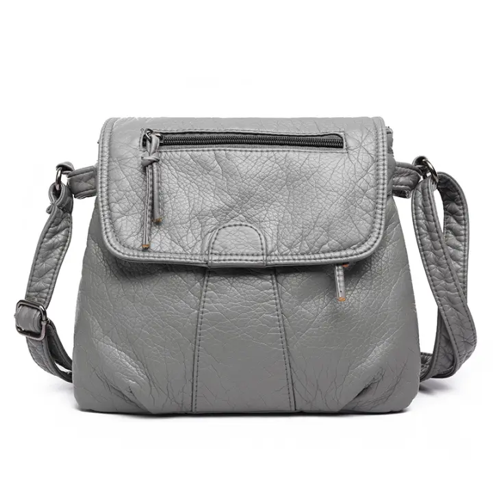 Bolso de Cuero PU Pequeño Negro para Mujer, Bolso Cruzado de cuero - 1