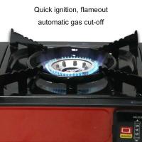 Estufa de tarjeta a prueba de viento portátil ajustable de butano de un solo quemador de gas para acampar, accesorios para acampar - details 4