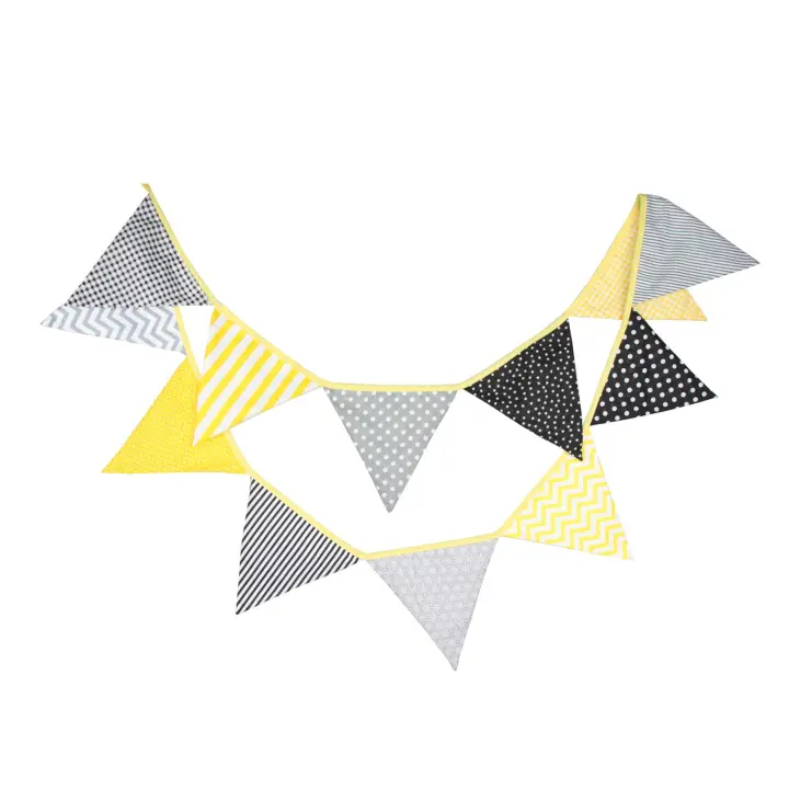 Pancarta de algodón de 10,5 pies para celebración, banderas reutilizables para Festival triangular, decoración para fiesta de cumpleaños, Halloween, aniversario de Navidad - 1