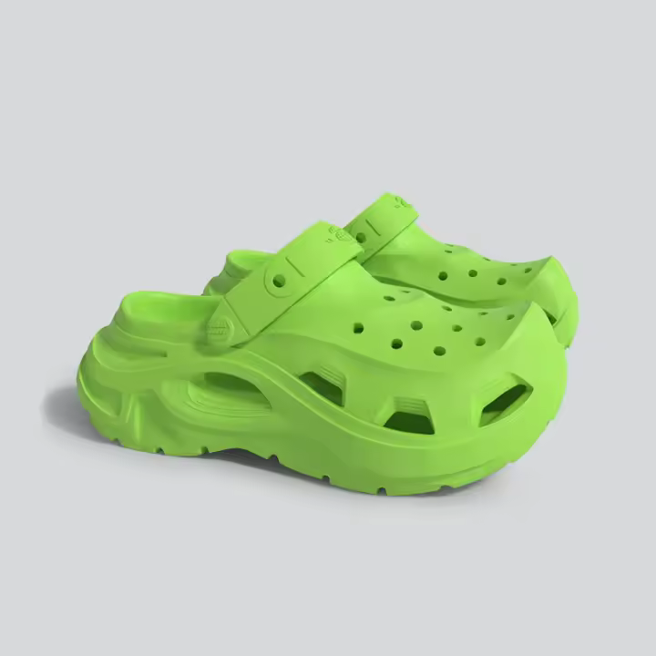 Zapatillas de Mesa para el Hogar Zapatos de Agujero de Meca Antideslizantes, Transpirables y Gruesas para Pisar en Mascarilla - 1