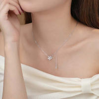 Collar Colgante de Mariposa Floral de Plata Fina S999 Sin Alergias, Moda para Mujeres, Joyería de Metal China - details 5