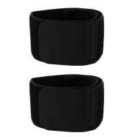 Espinilleras de fútbol, cinta de vendaje fijo, almohadillas para espinillas, previenen caídas, Vendaje deportivo elástico ajustable, negro, 1 par - details 0
