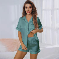 Conjunto de pijamas de satén para mujer, Tops y pantalones cortos con botones, traje de pijama de 2 piezas, ropa de dormir para mujer, ropa de descanso para verano - details 20
