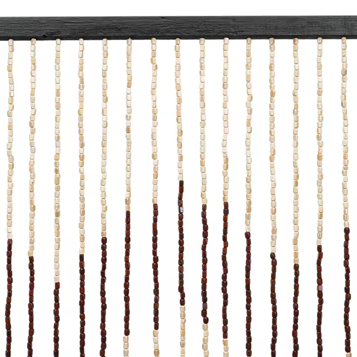 Cortina de cuentas de madera con patrón festoneado, puerta de 31 hebras, 90x220cm - 1