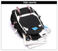 Mochila para Niñas  Mochila de Día al Aire Libre con Puerto de Carga USB 21 Litros Negro Rosa - details 5