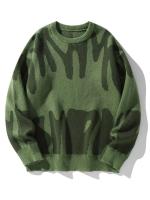 Nuevo Jersey Popular de otoño e invierno con patrón de Jacquard Irregular, suéter informal de punto con cuello redondo y contraste de Color para hombre - details 7