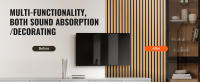 SucceBuy Paneles acústicos de listones de madera, 23,6 x 47,2 pulgadas, decoración moderna de pared interior, reducción de ruido, roble claro - details 2