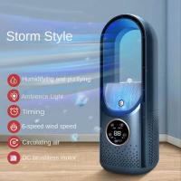 Enfriador de aire USB portátil, ventilador eléctrico sin aspas, temporizador silencioso de 6 velocidades, ventilador de refrigeración, humidificador, ventilador de aire acondicionado - details 0
