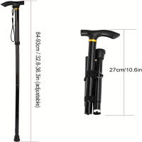 Bastón Telescópico De Aleación De Aluminio Para Senderismo Y Trekking Plegable Con Punta De Goma Para Ancianos Color Negro/Cobre - details 6