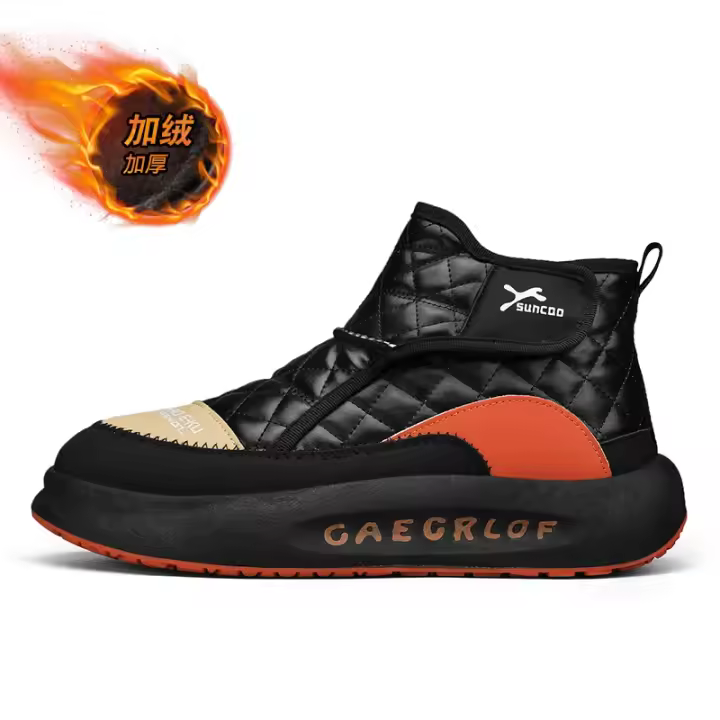 Botines de nieve informales para hombre, zapatos antideslizantes, impermeables, de felpa, al aire libre para senderismo, Invierno - 1