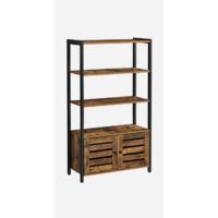 Armario de Cocina, Armario de Almacenamiento, con 2 Puertas Correderas, 33 x 100 x 80 cm, Estantes Ajustables, para Salón, Greige Melange y Negro Tinta LSC092B02 - details 7