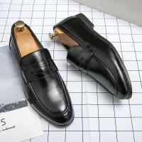 2025 Zapatos de vestir informales formales de negocios minimalistas de estilo británico para hombres Oxfords de cuero con punta afilada y versátiles suaves - details 3