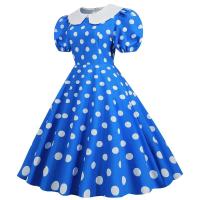 Elegante Vestido de Verano Manga Corta con Volantes Cuello Peter Pan Vintage A-e Midi Largo - details 53