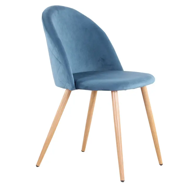 Juego de sillas de terciopelo suave con patas de Metal, juego de sillas de comedor para cocina, comedor, sala de estar, salón, color rosa, verde y azul, 2/4 unidades - 1