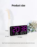 Reloj de Pared Digital LED Doble Alarma Control Remoto Función de Fecha y Hora - details 8