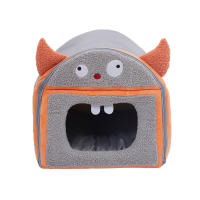 Nido de mascota pequeño de yurta mongol, cama cálida con forma de monstruo de dibujos animados, adecuada para conejo y erizo - details 7