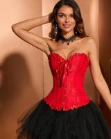 Overbust - Corsé para mujer con cordones y huesos de plástico, top bustier - details 3