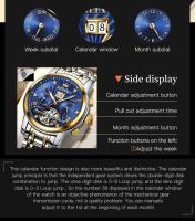 Reloj Mecánico Automático OLEVS 9910 Diseño de Esqueleto para Hombres Acero Inoxidable Impermeable - details 13