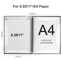 Carpeta de partituras, 60 páginas, soporte para partituras, se adapta a la letra tamaño A4, carpeta de coro grabable y desmontable (negro) - details 2