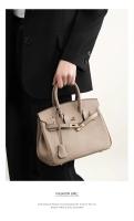 Bolso de hombro de cuero para mujer, bolso Kelly, Lychee Platinum, versátil, regalo para niñas, accesorios para atuendo, moda - details 8