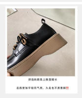 Nuevo estilo universitario con cordones dobles y cordones con falda pequeña, zapatos de plataforma de cuero, zapatos individuales. - details 5