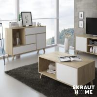 Mueble de Comedor Elegante Estilo Wind Madera Resistente Blanco/Cemento Longitud de 86x120x40cm - details 22