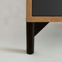 Taburete de Almacenamiento de Madera Roble Blanco Diseño de 2 Puertas y 1 Hueco - details 25