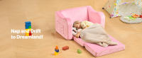 Sofá Infantil 2 en 1 SucceBuy, Sofá Plegable Suave con Reposabrazos, Hecho de Esponja 28D y Pelo Corto, Se Transforma de Silla para Niños Pequeños a Sofá, Ideal para Jugar o Relajarse, Tamaño Mediano, Rosa - details 4