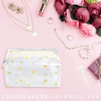 Bolsas de cosméticos transparentes, estuche de PVC para lápices, bolsas de maquillaje de frutas transparentes, linda bolsa de viaje para cosméticos para mujeres y niñas (Margarita) - details 3