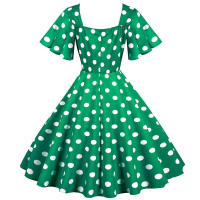 Vestido de fiesta elegante con lunares y mangas de mariposa para mujer, estilo veraniego. - details 3