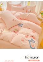 Juego de Ropa de Cama con Diseño de Pato Conejo Oso de Dibujos Animados para Niños Funda de Edredón Cubierta de Cama y Funda de Almohada de Cuatro Piezas - details 7