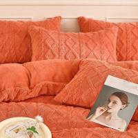 Funda de almohada de lana de leche de Color sólido para decoración del hogar, funda de almohada rectangular respetuosa con la piel, funda de almohada suave y cálida para dormitorio, 2 uds. - details 1
