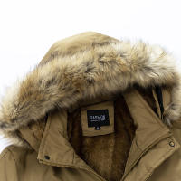 Chaqueta de Invierno Gruesa Abrigo con Capucha de Vellón con Cuello de Piel para Hombres - details 10