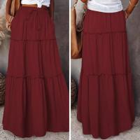 Falda Maxi con Volantes Vintage de los 90 Estilo Boho de Cintura Alta con Paneles Superpositos - details 13