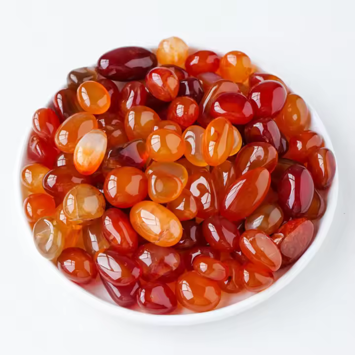 Piedra de caída pulida de ágata roja de cornalina Irregular Natural, cristales curativos de partículas grandes, decoración de pecera Mineral - 1